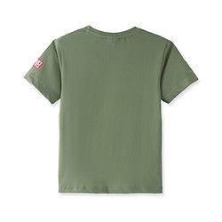 Pine Kids Marvel Cotton Knit Half Sleeves T-Shirt With Spider Man Graphics - Olive Green