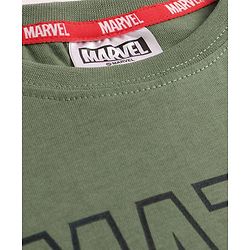 Pine Kids Marvel Cotton Knit Half Sleeves T-Shirt With Spider Man Graphics - Olive Green