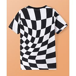 Pine Kids Disney Single Jersey Knit  Half Sleeve T-Shirt with Mickey Mouse and Friends Print - White & Black