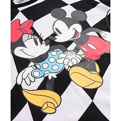 Pine Kids Disney Single Jersey Knit  Half Sleeve T-Shirt with Mickey Mouse and Friends Print - White & Black