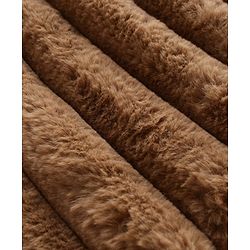 Pine Kids Full Sleeves Hooded Jacket with Stripes & Fur Design - Beige