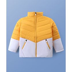 Pine Kids Woven Full Sleeves High Neck Color Block Padded Jacket- Multicolor