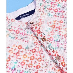 Pine Kids Cotton Woven Full Sleeves Floral Print Kurta Pyjama Set - Pink