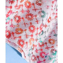 Pine Kids Cotton Woven Full Sleeves Floral Print Kurta Pyjama Set - Pink