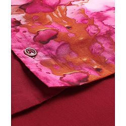 Pine Kids Woven Full Sleeves Solid Color Kurta Pajama Set With Floral Printed Jacket  - Dark Red