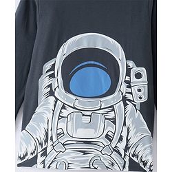 Pine Kids Single Jersey Knit Full Sleeves Night Suit Space Theme Print - Grey & White