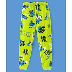 Pine Kids Single Jersey Knit Half Sleeves Night Suit Text Print -Neon Green