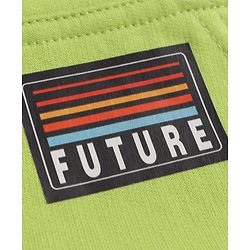 Pine Kids Cotton Knit Full Sleeves Text Printed Hooded Sweatshirt with Kangaroo Pockets - Light Green
