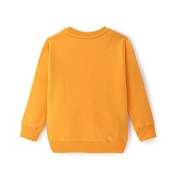 Pine Kids Cotton Knit Full Sleeves Pullover Sweatshirt with Text Print - Mustard