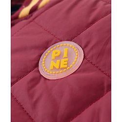 Pine Kids Cotton Knit Full Sleeves Bomber Jacket with Patch Detailing - Maroon & Yellow