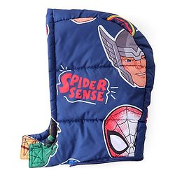 Pine Kids Marvel Woven Full Sleeves Padded Jacket with Detachable Hood & Avengers Graphics - Navy Blue