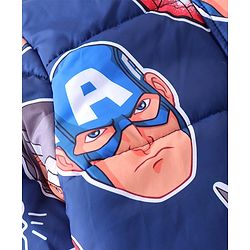 Pine Kids Marvel Woven Full Sleeves Padded Jacket with Detachable Hood & Avengers Graphics - Navy Blue