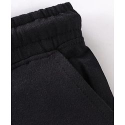 Pine Kids Cotton Knit Full Length Lounge Pant With Text Print - Black
