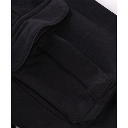 Pine Kids Cotton Knit Full Length Lounge Pant With Text Print - Black