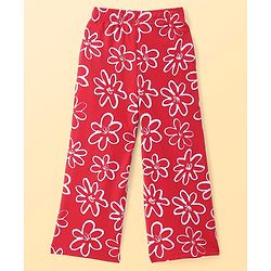 Pine Kids Full Length Comfort Fit Lounge Pants Floral Print - Red