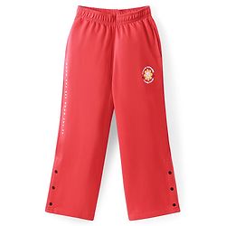 Pine Kids Knit Full Length Lounge Pant With Floral & Text Print - Red