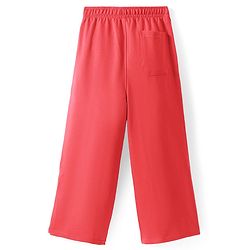 Pine Kids Knit Full Length Lounge Pant With Floral & Text Print - Red