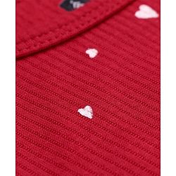 Pine Kids Knit Full Length Lounge Pant With Floral & Text Print - Red