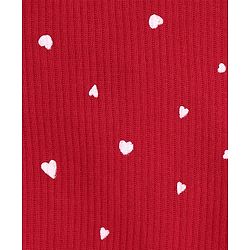 Pine Kids Knit Full Length Lounge Pant With Floral & Text Print - Red