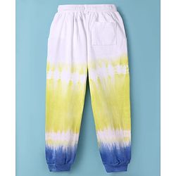 Pine Kids Cotton Knit Full Length Lounge Pant with Text Print & Ombre Effect - White