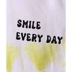 Pine Kids Cotton Knit Full Length Lounge Pant with Text Print & Ombre Effect - White