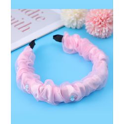 Pine Kids Free Size Hair Band With Rhinestone Detailing - Pink
