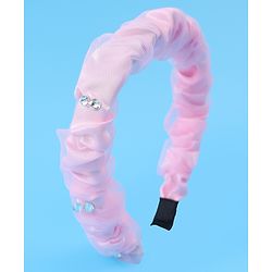 Pine Kids Free Size Hair Band With Rhinestone Detailing - Pink