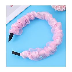 Pine Kids Free Size Hair Band With Rhinestone Detailing - Pink