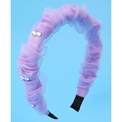 Pine Kids Free Size Hair Bands With Rhinestone Detailing - Purple