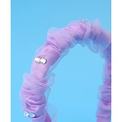 Pine Kids Free Size Hair Bands With Rhinestone Detailing - Purple