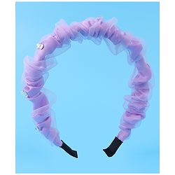 Pine Kids Free Size Hair Bands With Rhinestone Detailing - Purple
