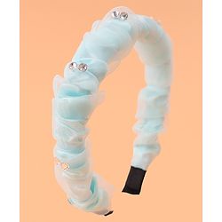 Pine Kids Free Size Hair Band With Rhinestone Detailing - Light Blue