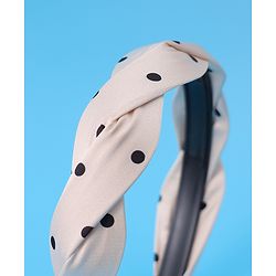 Pine Kids Hair Band with Polka Dot Print Free Size - Beige
