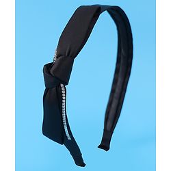 Pine Kids Hair Band with Bow - Black