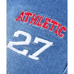 Pine Kids Full Length Washed Denim Jeans with Text Embroidery - Blue