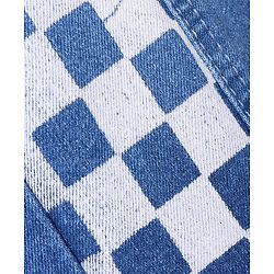 Pine Kids Full Length Washed Denim Jeans with Text Embroidery & Cut & Sew Design - Blue