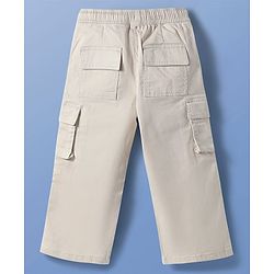 Pine Kids Cotton Woven Full Length  Trouser with Pockets - Beige