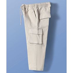 Pine Kids Cotton Woven Full Length  Trouser with Pockets - Beige