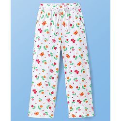 Pine Kids Cotton Knit Half Sleeves Night Suit With Floral Print - Off White