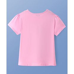 Pine Kids Cotton Knit Half Sleeves Night Suit With Text Print - Light Pink & Blue