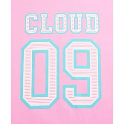 Pine Kids Cotton Knit Half Sleeves Night Suit With Text Print - Light Pink & Blue