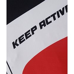 Pine Active Knit Half Sleeves T-Shirt With Colour Block & Text Print - Multi Colour