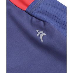 Pine Active Knit Full Length Super Stretch Leggings With Cut & Sew Design - Red & Blue