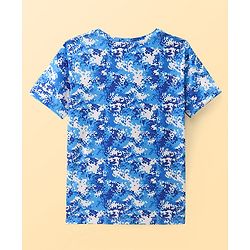 Pine Active Half Sleeves Pixel Printed T-shirt - Blue