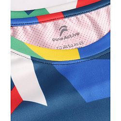 Pine Active Half Sleeves Abstract Printed T-Shirt - Multicolor