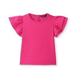 Pine Kids Woven Half Sleeves Solid Top - Magenta
