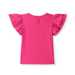 Pine Kids Woven Half Sleeves Solid Top - Magenta