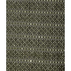 Pine Kids Woven Full Sleeves Sequinned Kurta Pyjama Set - Olive Green