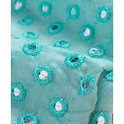 Pine Kids Woven Full Sleeves Kurta Pyjama Set with Mirror Work - Light Blue