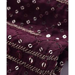 Pine Kids Woven Full Sleeves Sequin Embroidered Kurta Pyjama Set - Wine
